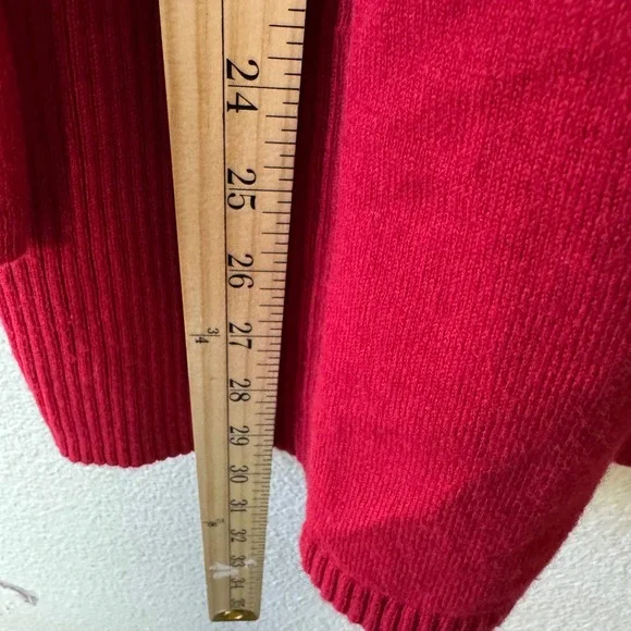 J Jill Red Long Sleeve Crew Neck Sweater Knit Top Women's Size M - Picture 5 of 7